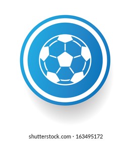 Football symbol,Blue button,vector