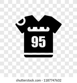 Football t shirt with number 83 vector icon isolated on transparent background, Football t shirt with number 83 transparency logo concept