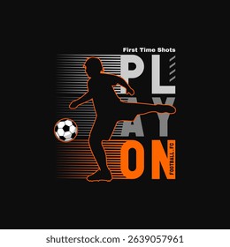 football t shirt print. boys soccer graphic tees vector illustration design and other uses
