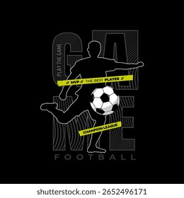 futebol t shirt print. meninos futebol gráfico tees vetor ilustração design e outros usos
