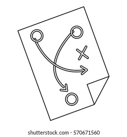 Football tactic icon. Outline illustration of football tactic vector icon for web