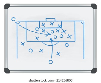 Football Tactic On Whiteboard