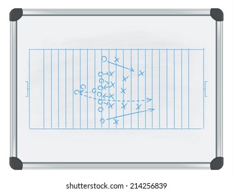 football tactic on whiteboard