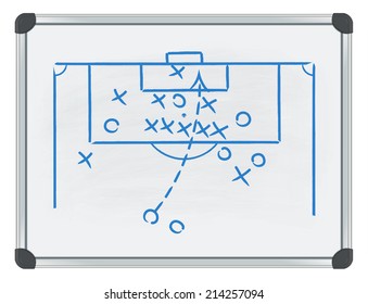 Football Tactic On Whiteboard