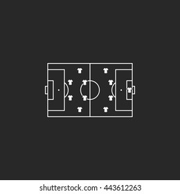 Football tactics board sign simple icon on background