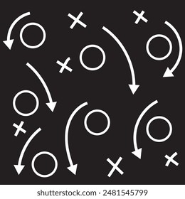 football tactics icon, game success strategy. vector illustration