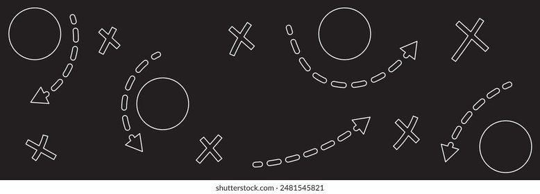 icono de tácticas de fútbol, estrategia de éxito del juego. Ilustración vectorial