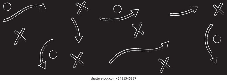 icono de tácticas de fútbol, estrategia de éxito del juego. Ilustración vectorial