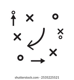 football tactics icon, game success strategy. vector illustration