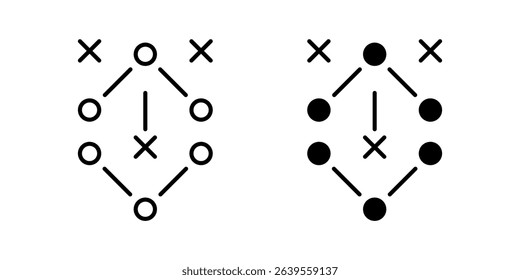 football tactics Icon set. Symbol isolated on white background. vector illustration.