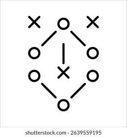 football tactics Icon. Symbol isolated on white background. vector illustration.