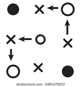 Football tactics line icon. Strategies, game plan, victory, coach. Soccer concept. Vector illustration can be used for topics like sport, entertainment, ball games