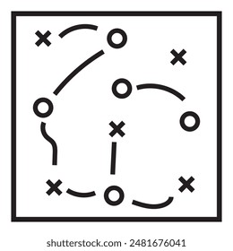 Football tactics line icon. Strategies, game plan, victory, coach. Soccer concept. Vector illustration can be used for topics like sport, entertainment, ball games