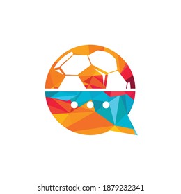 Football Talk vector logo design. Sports chat vector logo design concept.