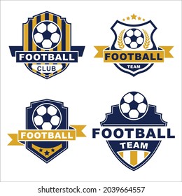 Football team or club flat labels 