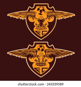 football team crests set with eagles vector design template