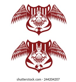 football team crests set with eagles vector design template