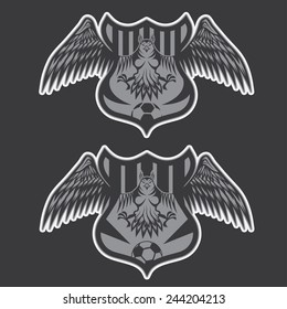 football team crests set with eagles vector design template