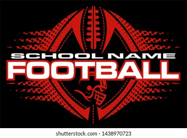 football team design with helmet, laces and ball for school, college or league