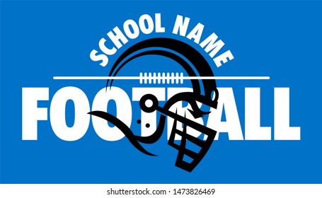 football team design with helmet and laces for school, college or league