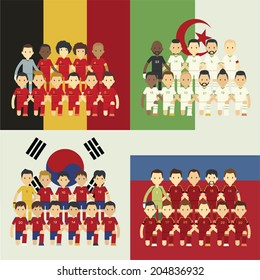 Football team and flag, Group H