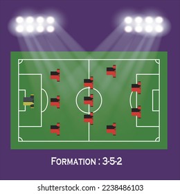 Football team formation. World Soccer or football. soccer lineup