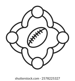 Football Team Icon Representing Group Sports and Collaborative Play