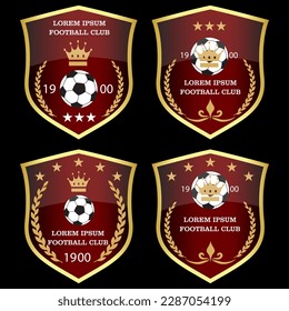 football team logo desain template in 3d style 