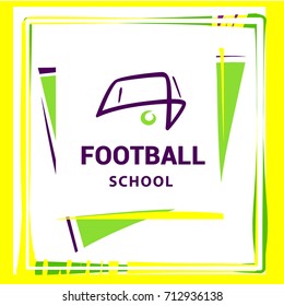 Football team, school template logo. Vector sketch illustration. Soccer club.
