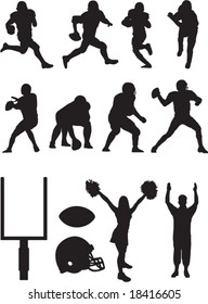 Football team silhouettes.