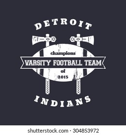 Football team vintage grunge emblem, logo, vector illustration, eps10, easy to edit