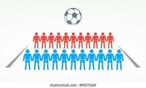 Football teams before match