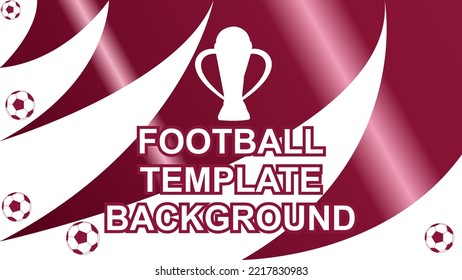 Football template abstract background white red vector with trophy icon