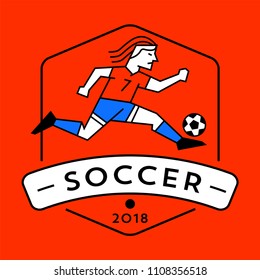 Football Template, Vector Flat Design