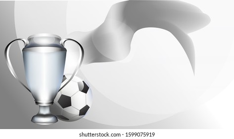 football theme championship banner .tournament soccer game. realistic 3d flag mock up on grey background. vector illustration 