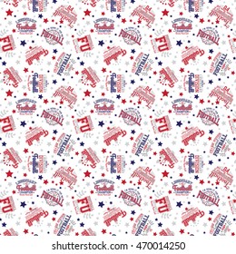 Football Theme Vector Seamless Sport Pattern Background