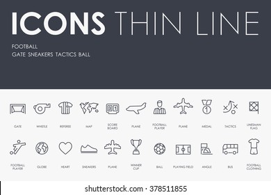 football Thin Line Icons