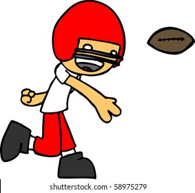 Football throwing man
