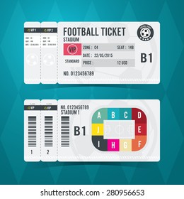 Football ticket card modern design. Vector illustration