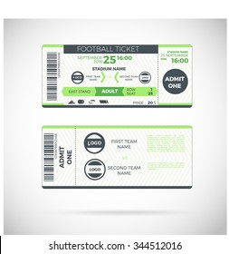 Football ticket card modern design. Vector illustration