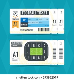 Football Ticket Modern Design. Vector illustration