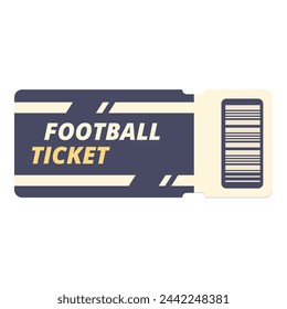 Football ticket paper icon cartoon vector. Receipt order. Participate reward