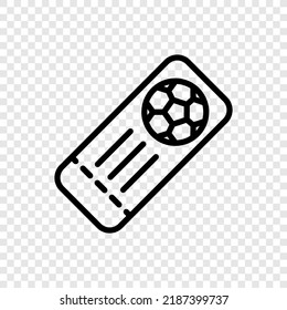 Vector de icono simple de boleto de fútbol. Diseño plano. cuadrícula transparente.ai