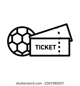 Football tickets icon Black and white logo