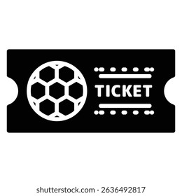 Football tickets icon Flat outline fill black and white