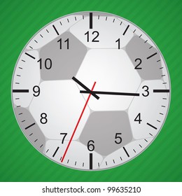 Football time. Clock with ball background