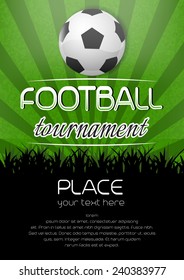 Football tournament background with ball and place for your content/vector illustration