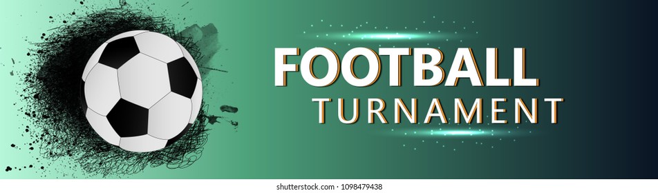  football tournament banner set. Soccer ball, Football or vector poster for sport game championship and competition design