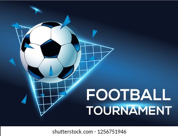 Football tournament with blue background template