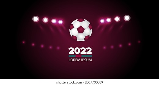 Football Tournament, Football Cup, Background Design Template, Vector Illustration, 2022